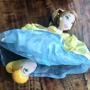 DISNEY Cinderella and Belle Reversible Topsy Turvy Princess Flip Dolls